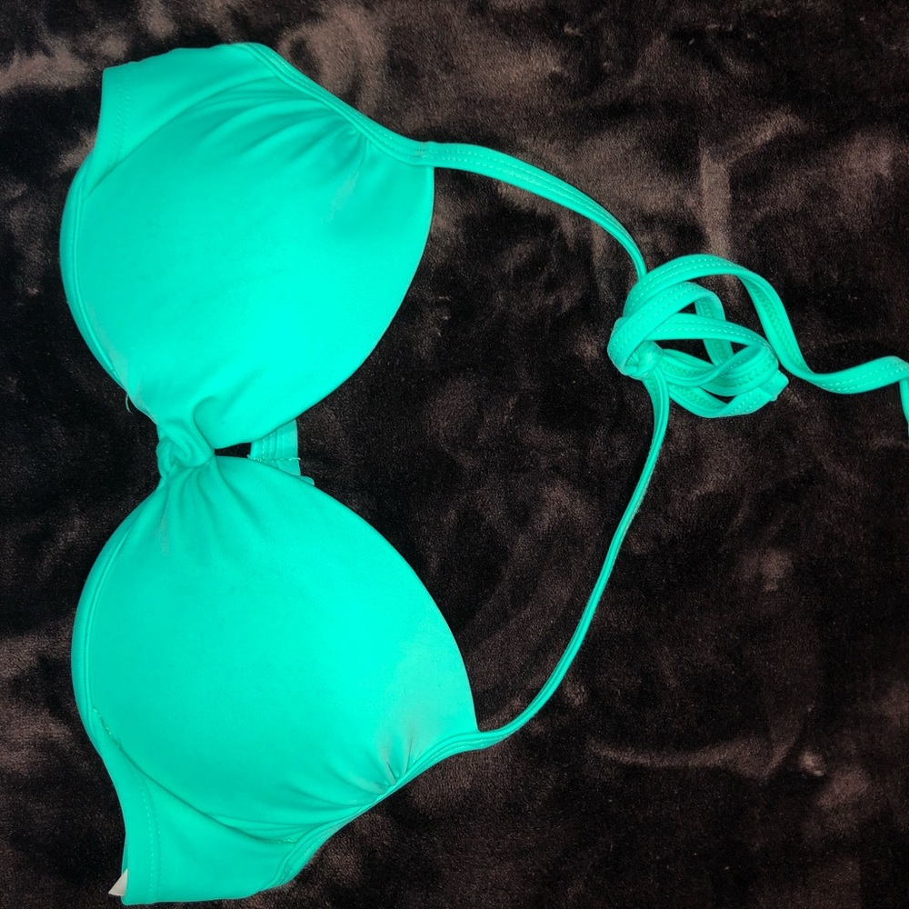Green push up bikini top